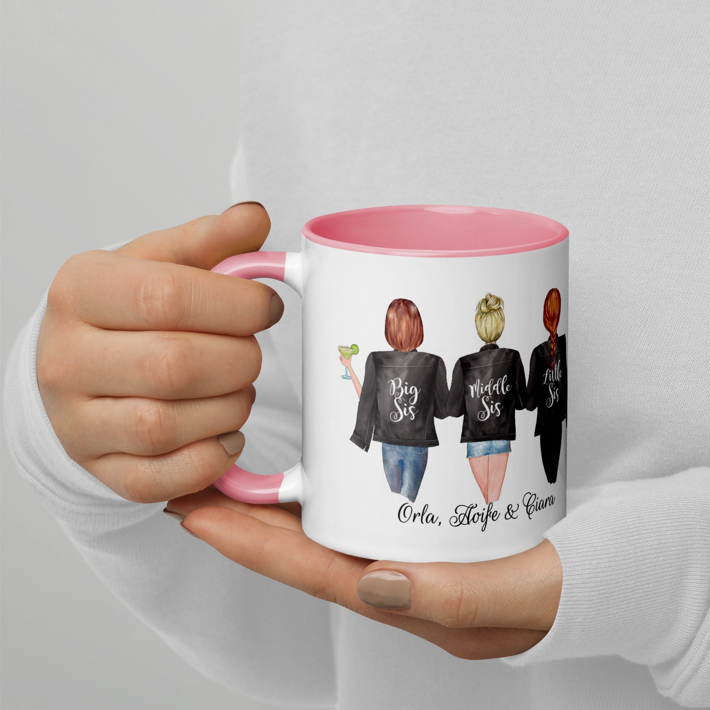 best presents for sister, 3 sisters mug personalised 