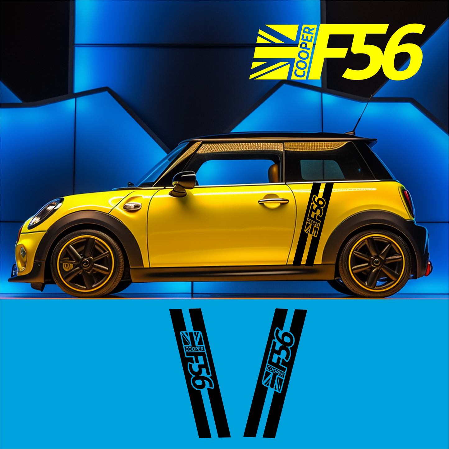 Mini F56 Cooper Side Stickers Stripes