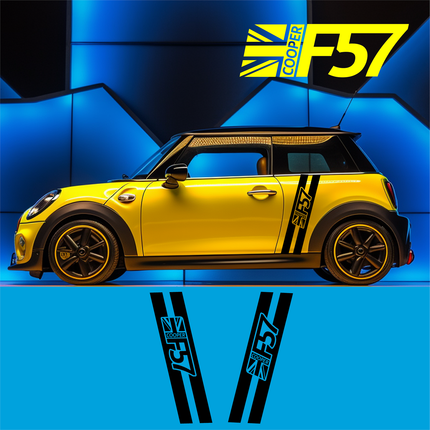 Mini F57 Cooper Side Striper Stickers