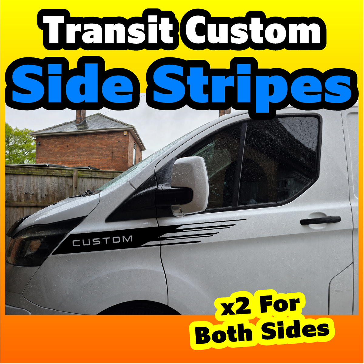 Ford Transit Custom Slash Wing Racing Stripe Decals – Pair