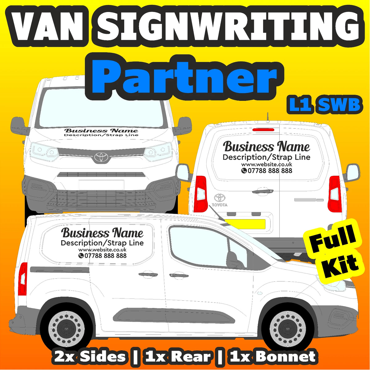 Partner SWB Basic DIY van signs kit