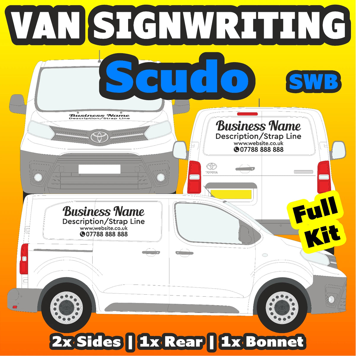 Fiat Scudo SWB Basic DIY van signs kit