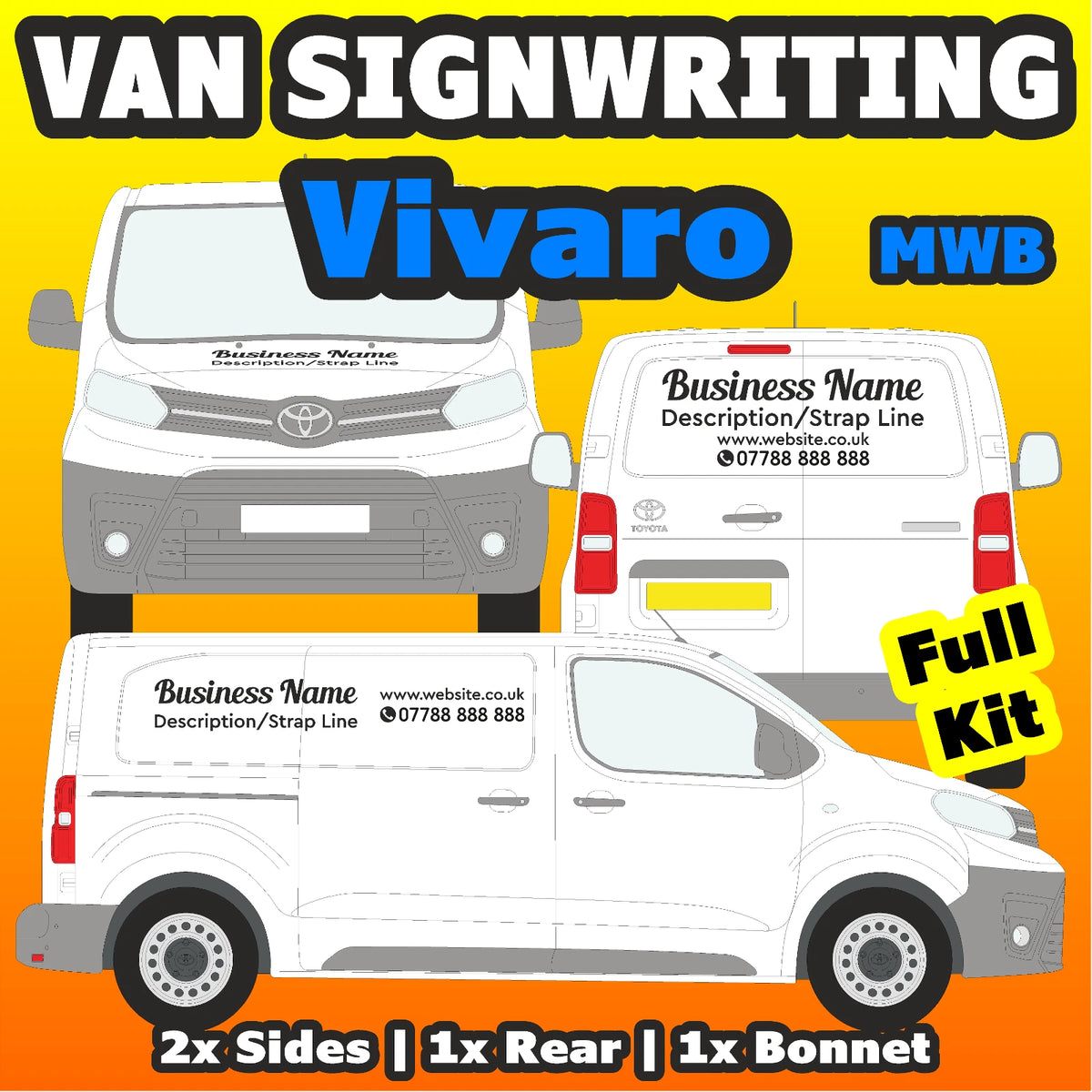 Vivaro MWB Basic DIY van signs kit