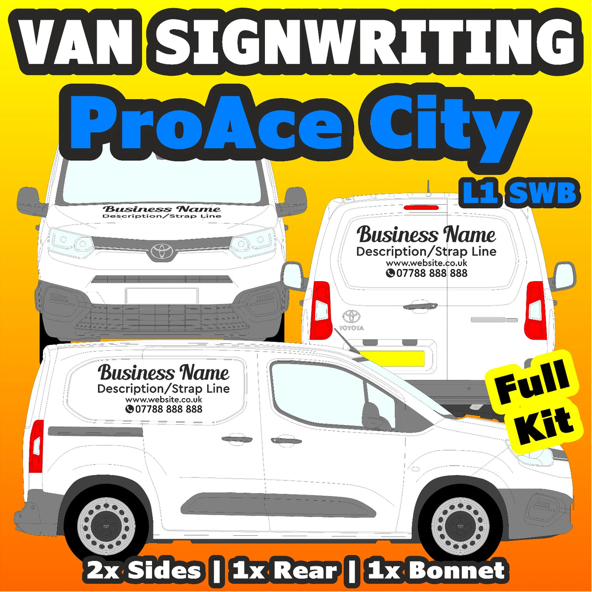 Proace City SWB Basic DIY van signs kit