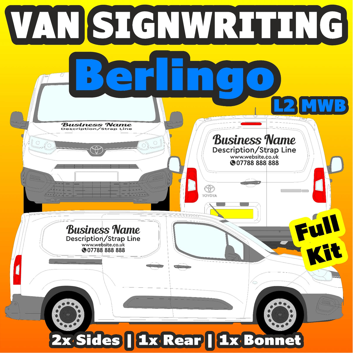 Berlingo MWB Basic DIY van signs kit
