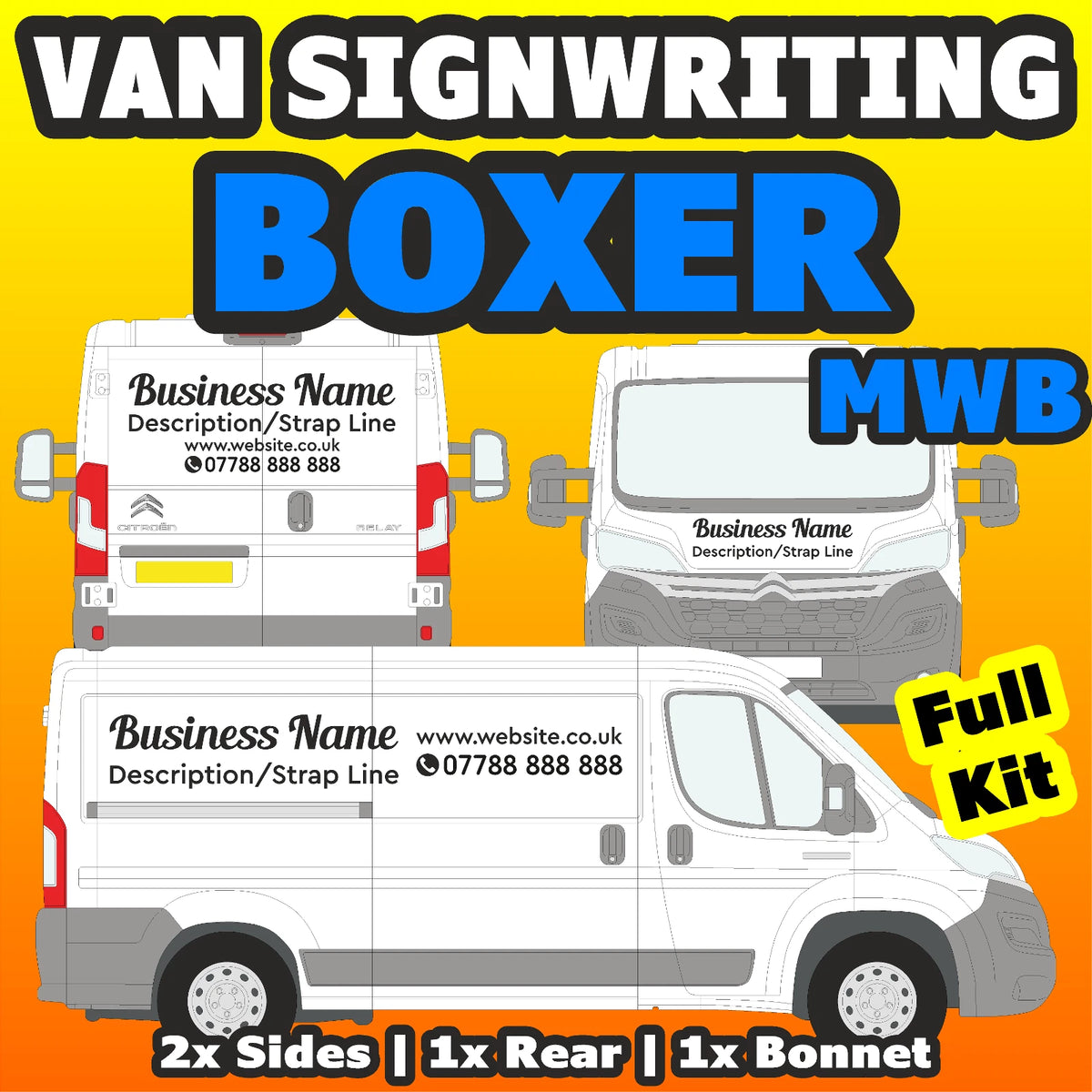 Boxer MWB Basic DIY van signs kit