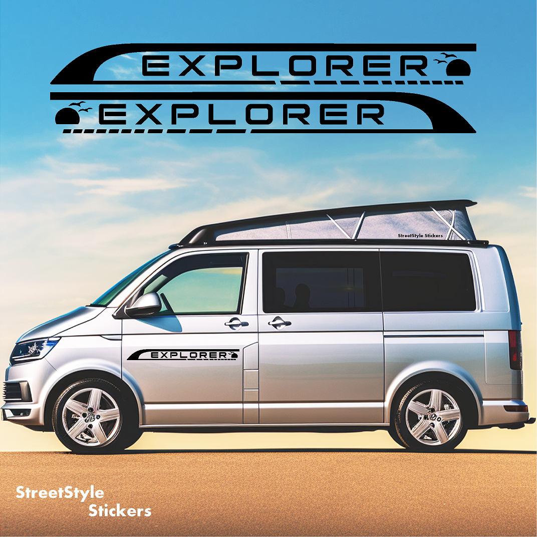 Explorer Campervan Decals Stickers | Rising Sun Universal Fit ...