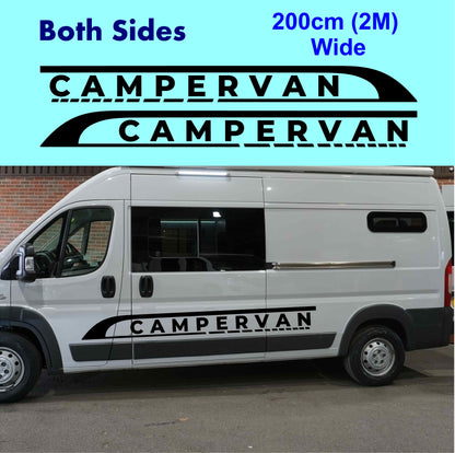 2m Campervan Stripe Text Vinyl Decal Stickers 200cm 2M