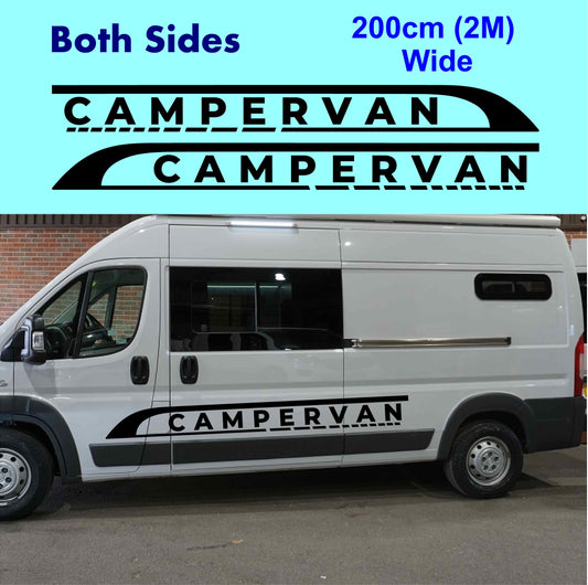 2m Campervan Stripe Text Vinyl Decal Stickers 200cm 2M
