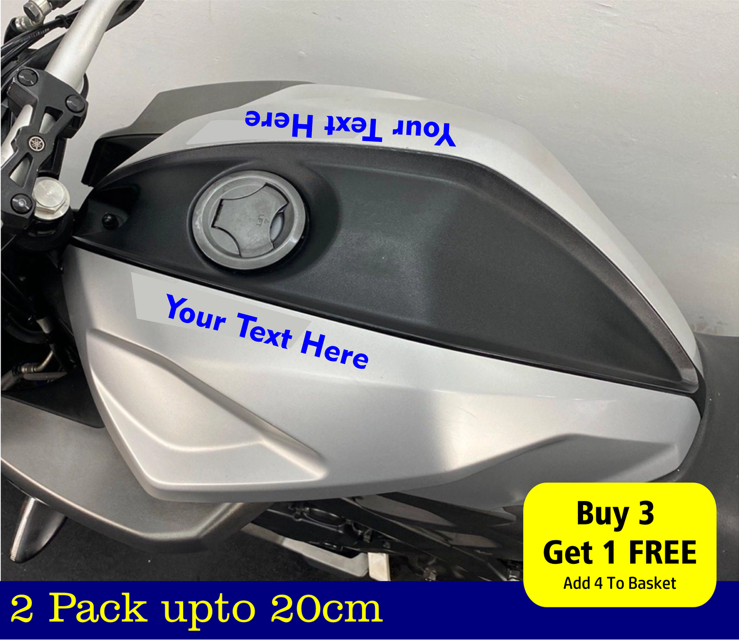 2X PERSONALISED VINYL DECAL sticker motorbike bike name CUSTOM COLOUR & FONT