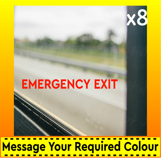Emergency Exit Coach Stickers
