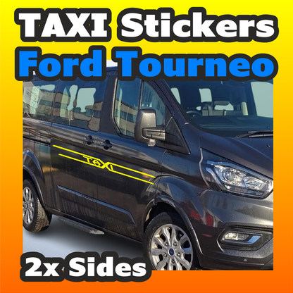 Ford Tourneo Taxi Side Stripe Decal Graphics Both Sides Stickers Transit Custom