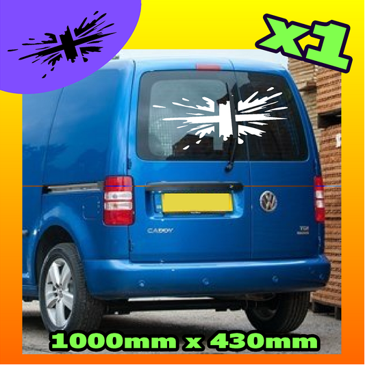 VW Caddy Union Jack Sticker Splat