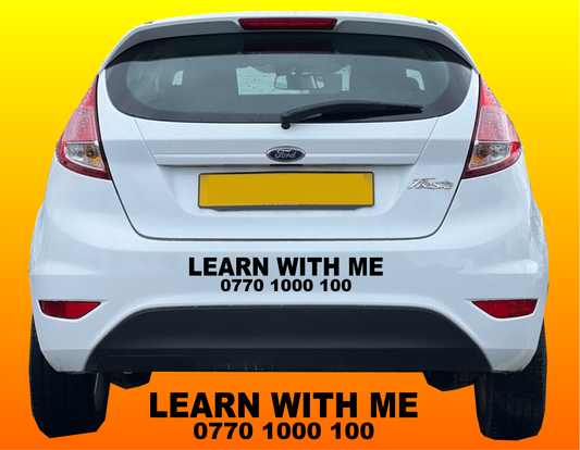 Learn with me Phone Number Stickers Decals Graphics