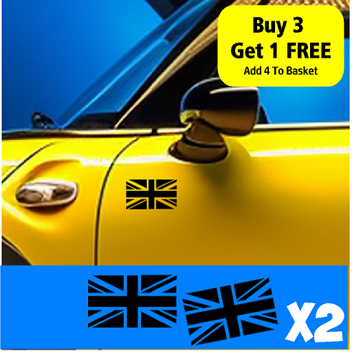 2x Mini Cooper Union Jack Flag Stickers | R56, F56, R53, R52 Cooper ...