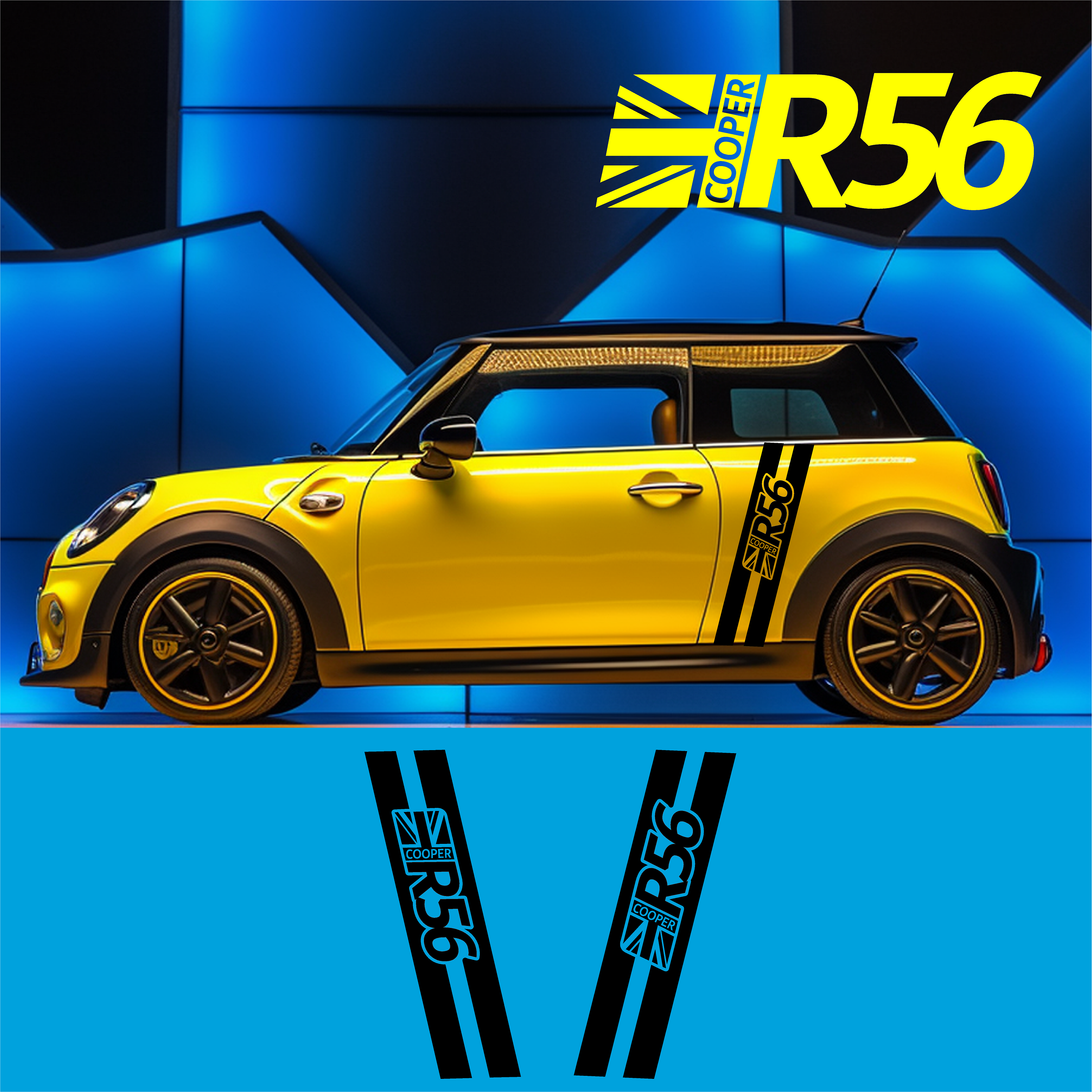 Best Mini R56 Graphics Mini R56 Cooper - Upgrade with Vertical Stripe Graphics – StreetStyle ...