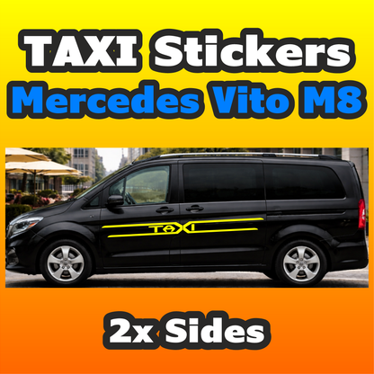 Mercedes Vito Taxi Side Stripe Decal Graphics M8 Both Sides Stickers