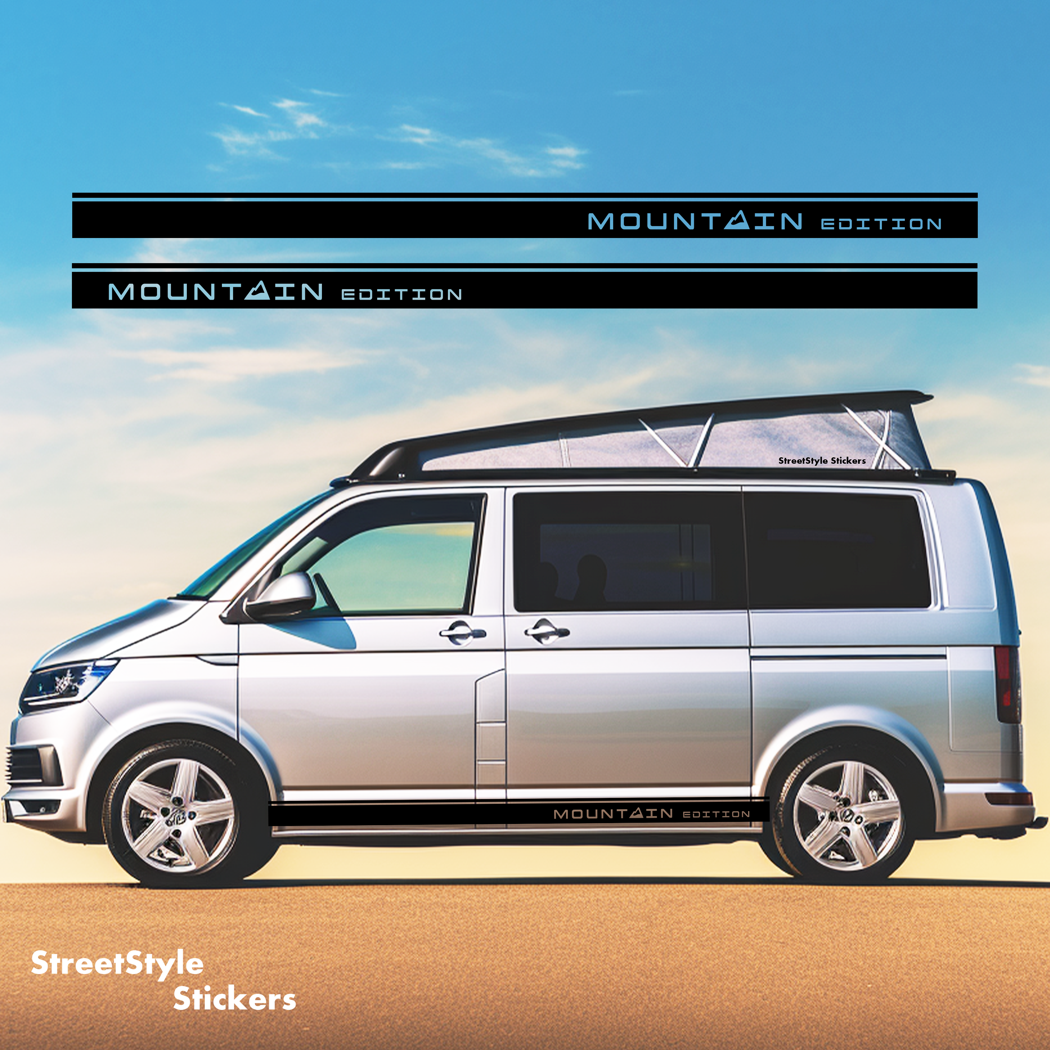 Metal Van Sticker Mountain Edition Camper Van Side Stripes Stickers Decals | Universal ...