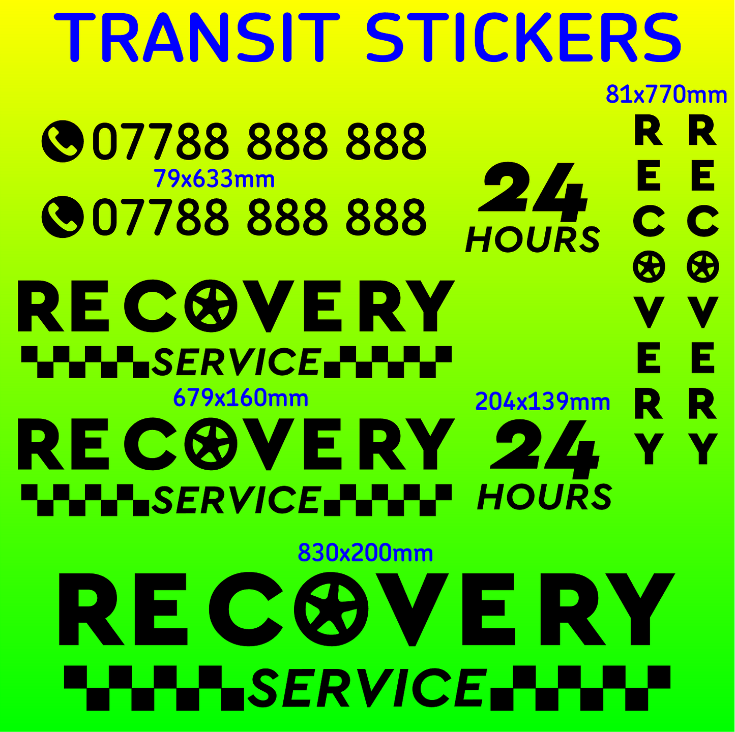 Ford Transit Recovery Truck Stickers
