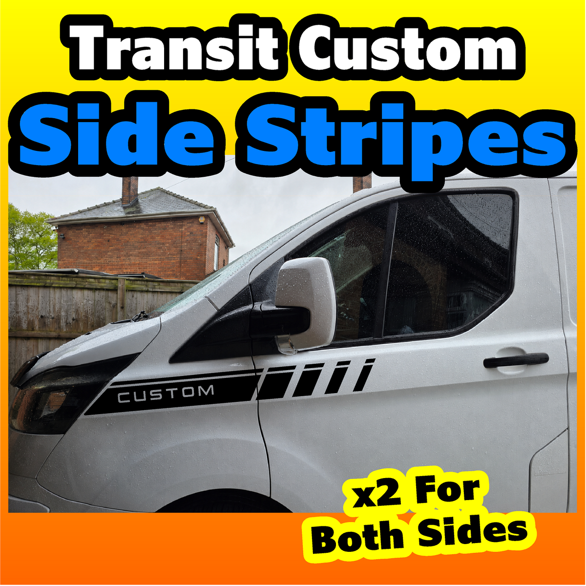 Ford Transit Custom Broken Wing Racing Stripe Decals – Pair