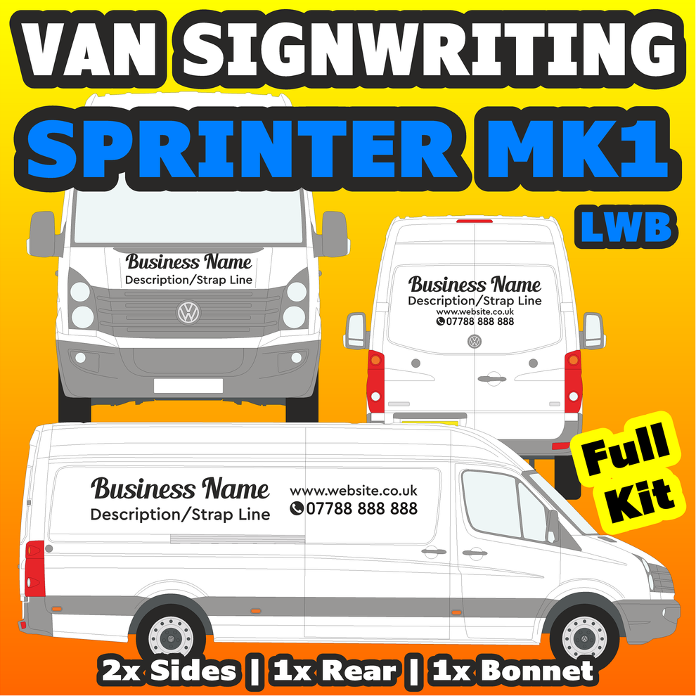 Van Signwriting Kit | For Mercedes Sprinter Mk1 LWB – StreetStyle Stickers