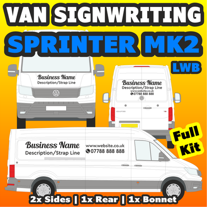 Van signwriting kit for mercedes sprinter mk2 long wheel base