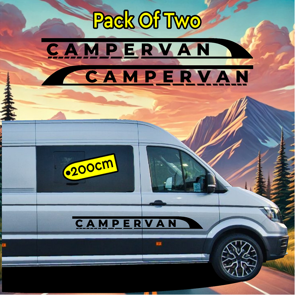 Campervan Stickers Side Stripes | Text Vinyl Decal | Universal Fit ...