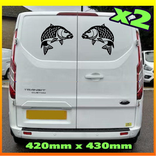 2x Carp Fishing Van Decals Stickers