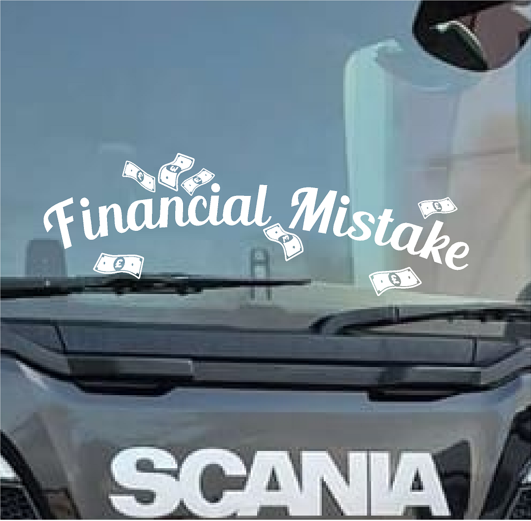 Financial Mistake trucking sticker for truckers