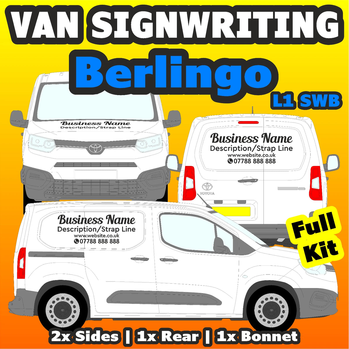 Citroën Berlingo SWB Basic DIY van signs kit — photo 1