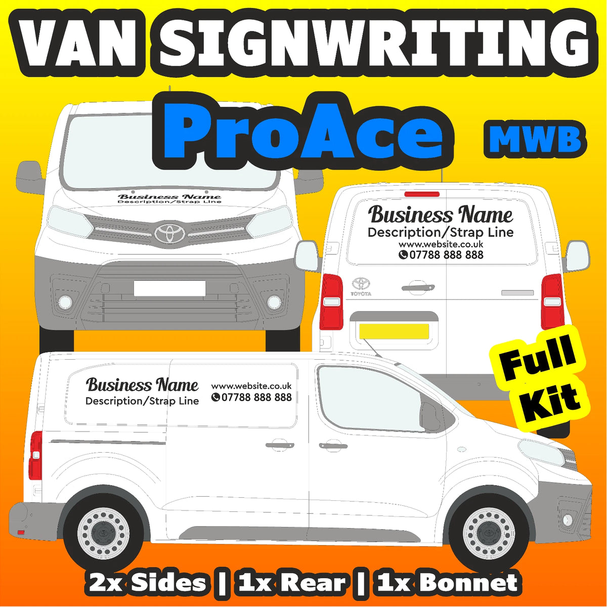 Proace MWB Basic DIY van signs kit