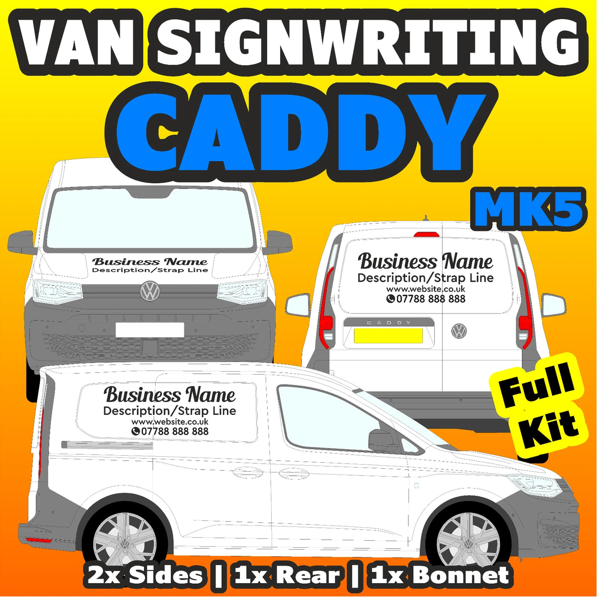 Caddy mk5 Basic DIY van signs kit