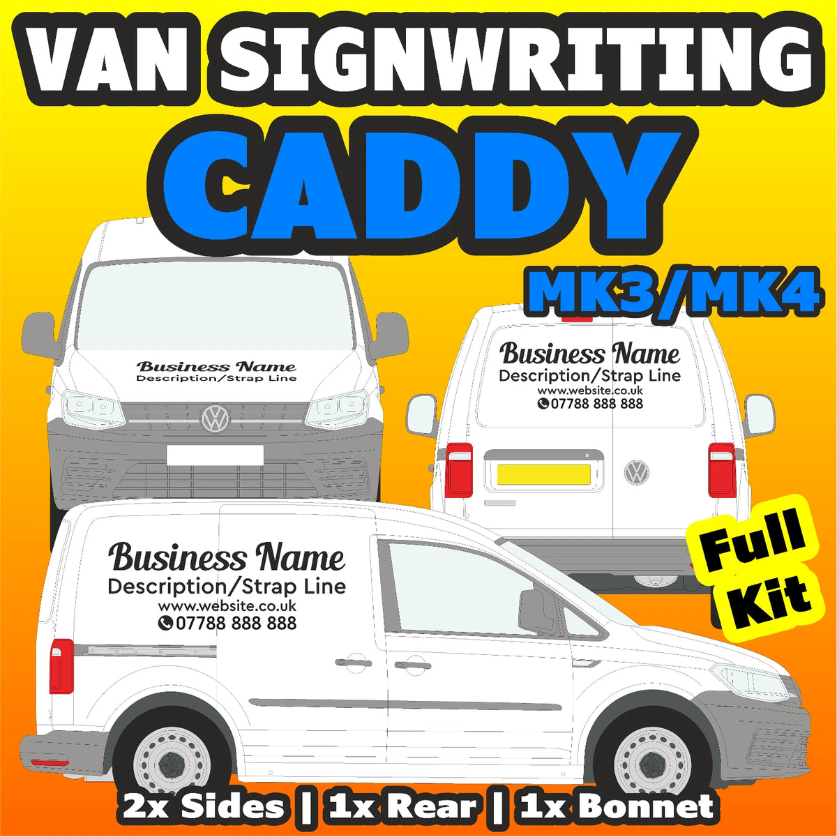 Volkswagen Caddy Mk3/Mk4 Basic DIY van signs kit — photo 1