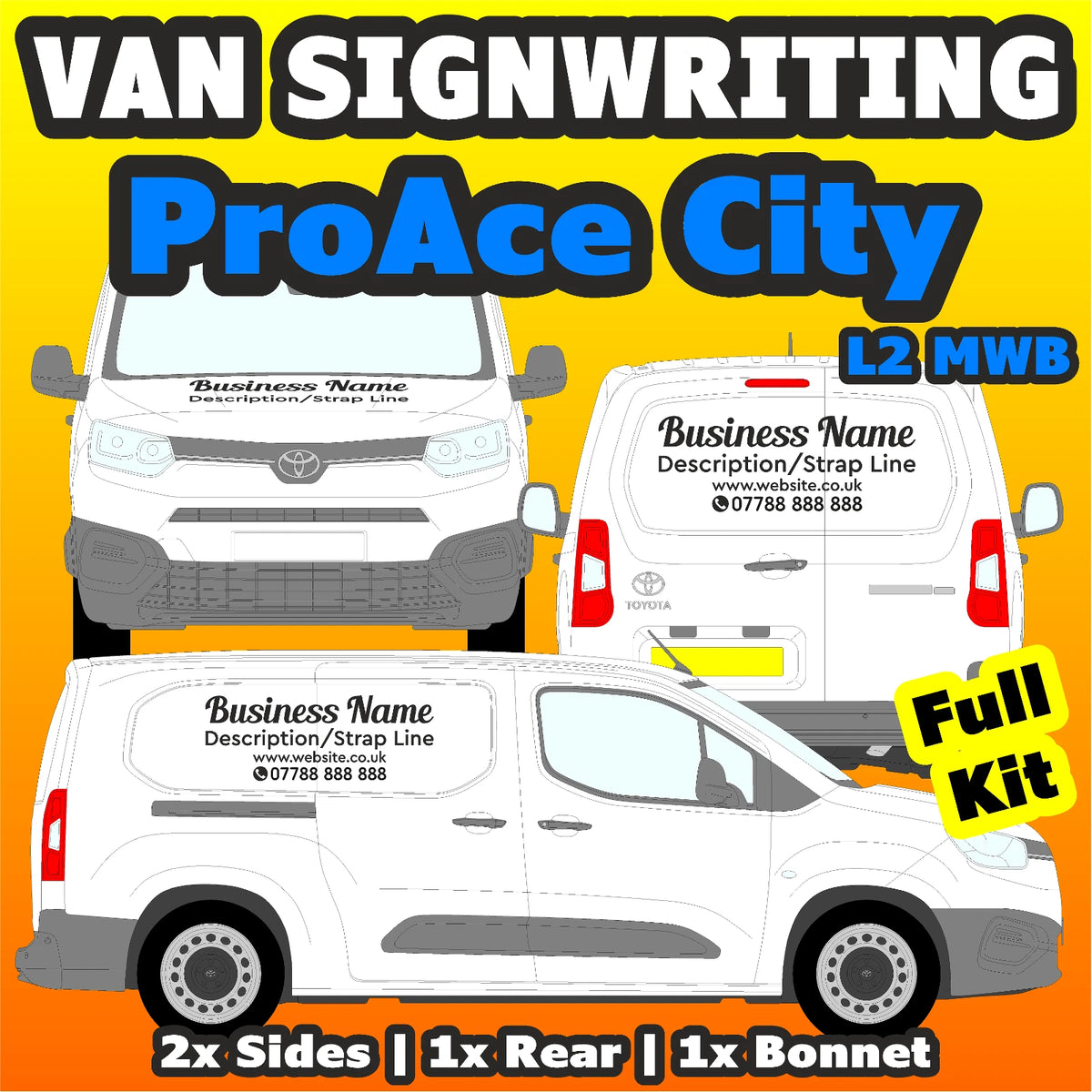 Proace City MWB Basic DIY van signs kit