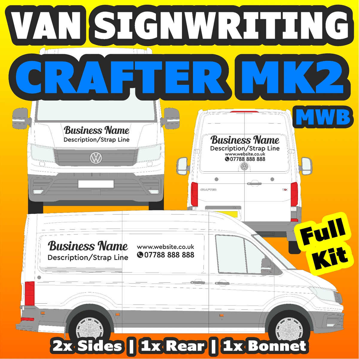 Crafter mk2 MWB Basic DIY van signs kit