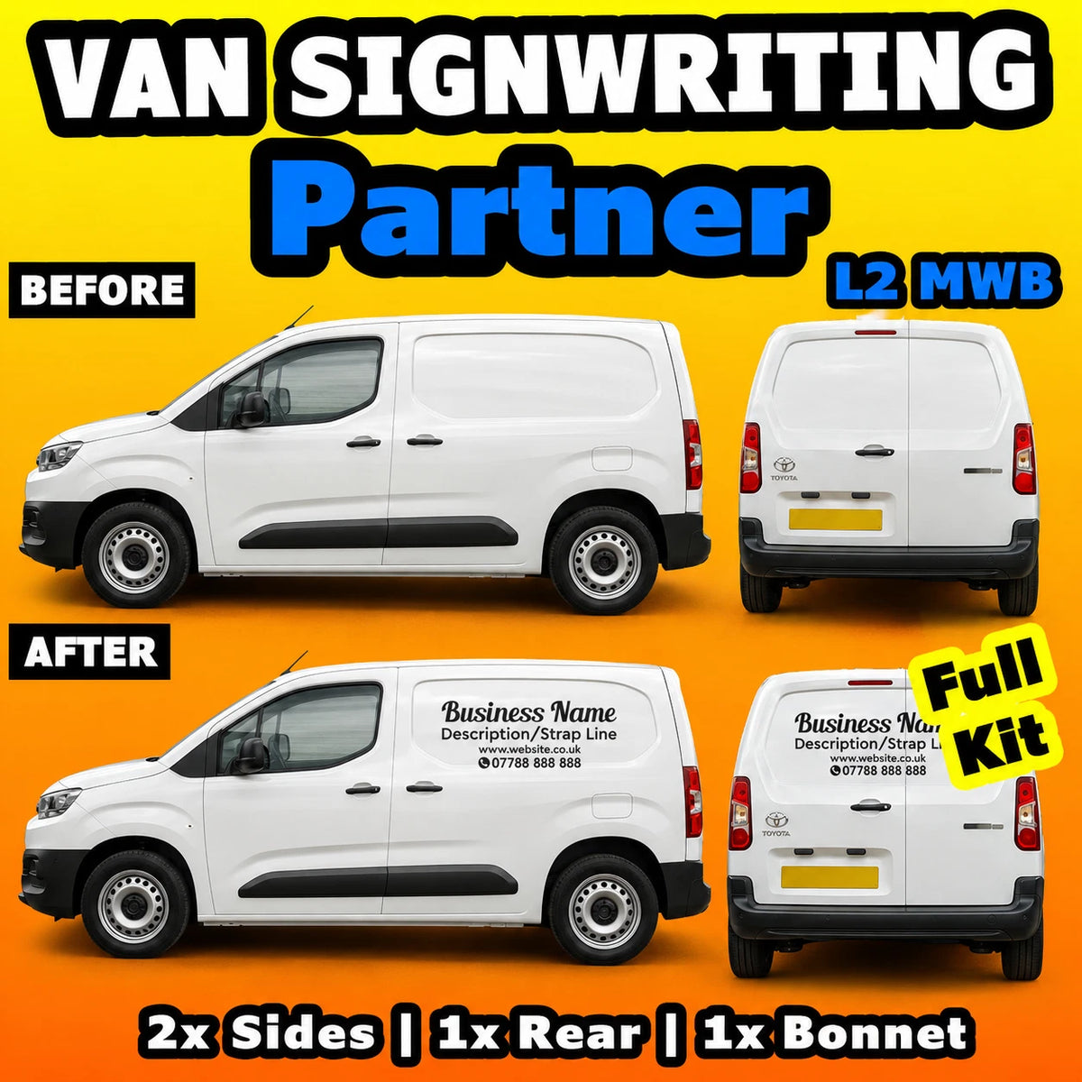 Partner SWB Basic DIY van signs kit