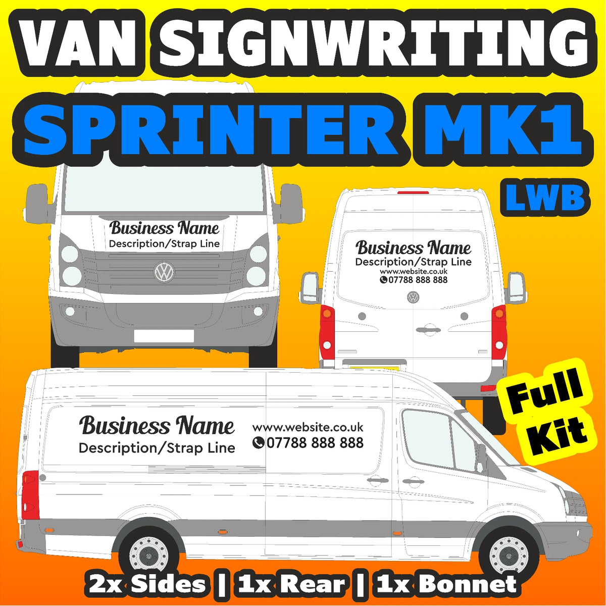 sprinter mk1 LWB Basic DIY van signs kit