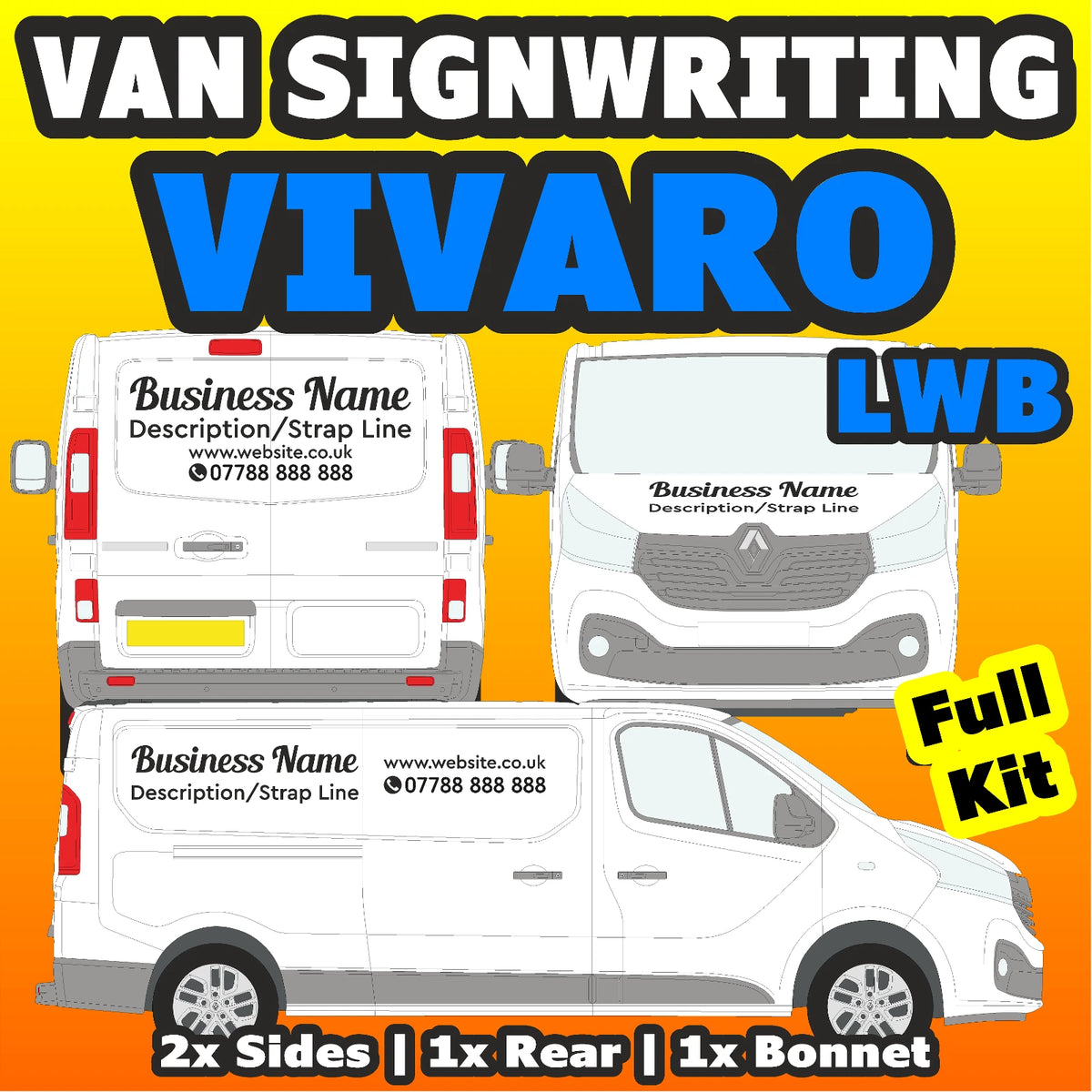 Vivaro LWB Basic DIY van signs kit