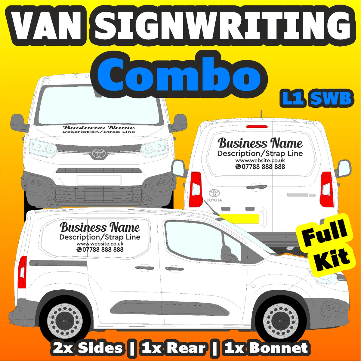 Combo SWB Basic DIY van signs kit
