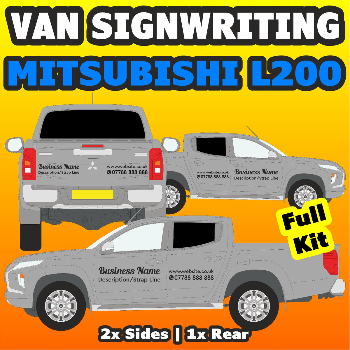Mitsu L200 Basic DIY van signs kit