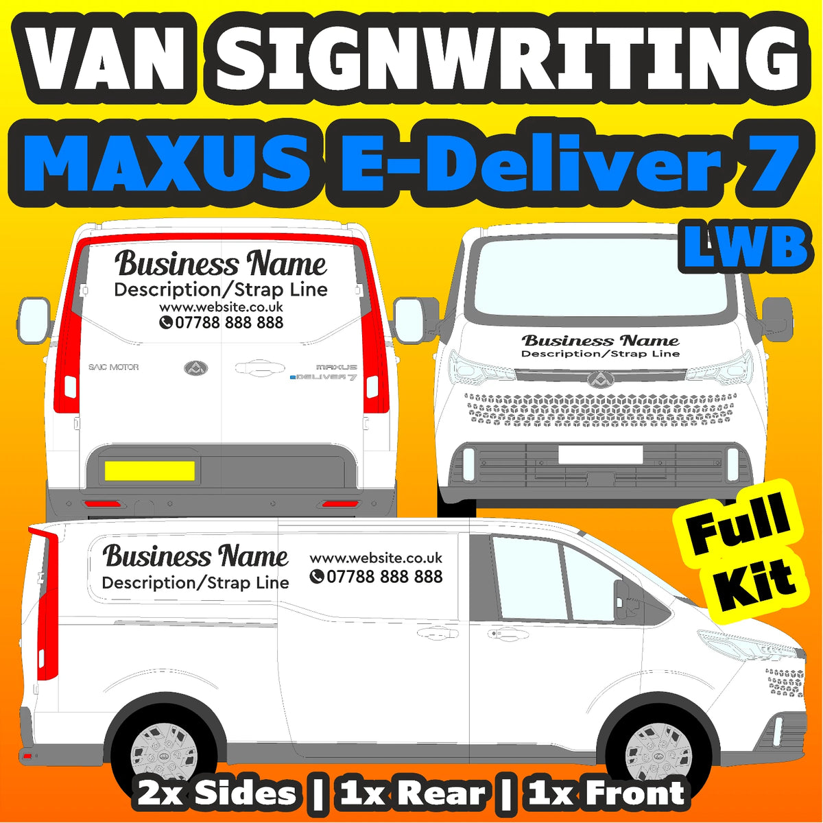 Edeliver 7 LWB Basic DIY van signs kit