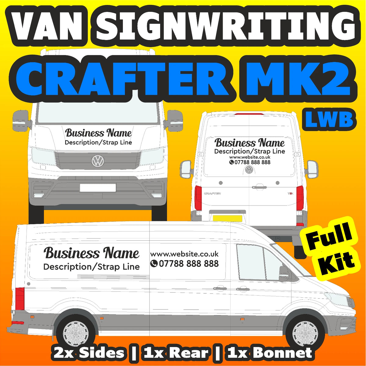 Crafter mk2 LWB Basic DIY van signs kit