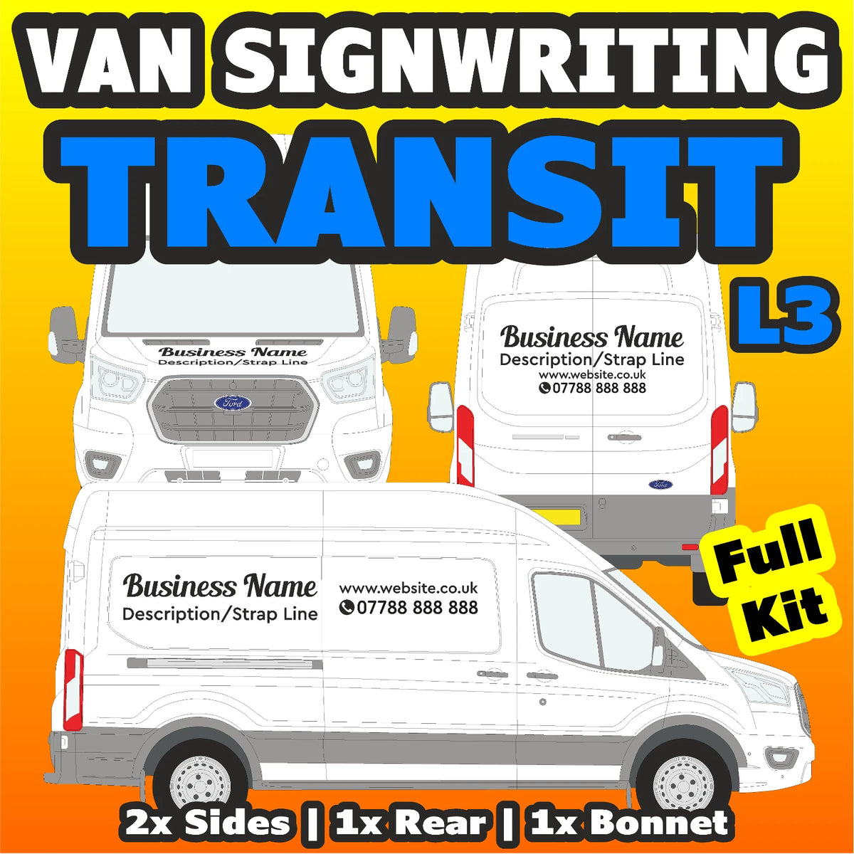 Transit L3 Basic DIY van signs kit