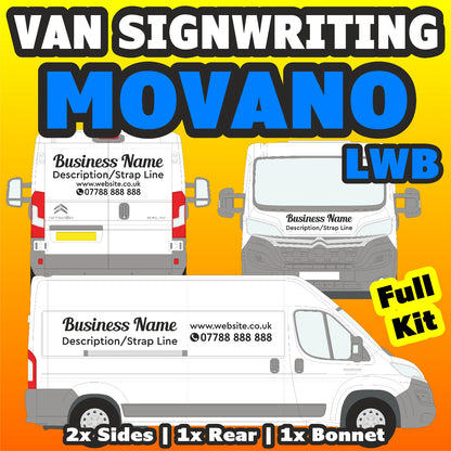 Movano LWB Basic DIY van signs kit