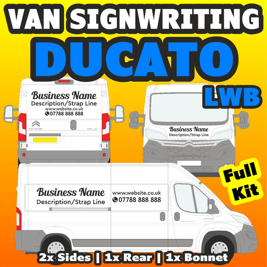Ducato LWB Basic DIY van signs kit