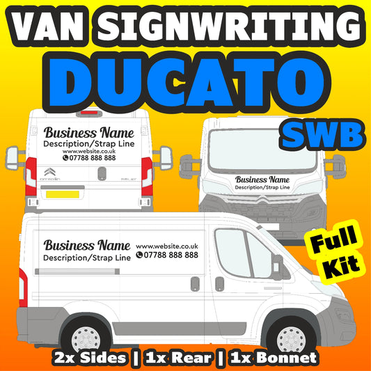 Ducato SWB Basic DIY van signs kit