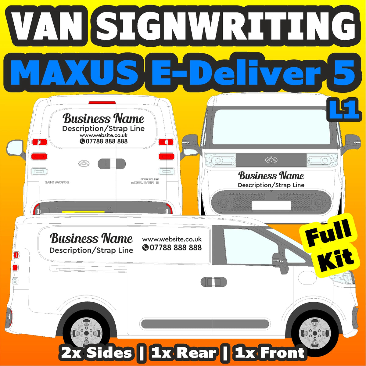 eDeliver 5 L1 Basic DIY van signs kit