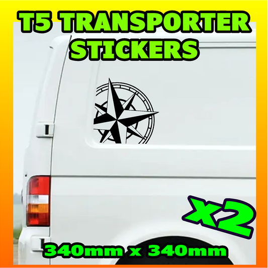 VW Transporter T5 campervan compass stickers