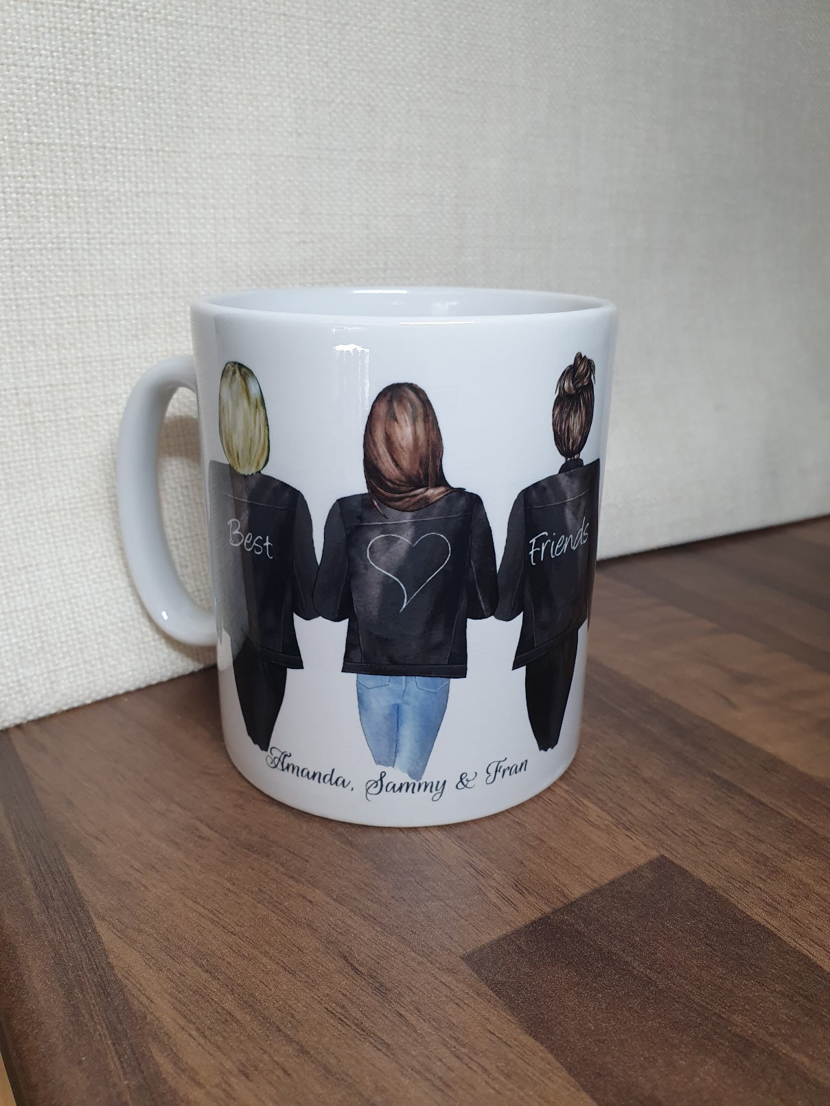 Personalised 3 best friends mug cup, friendship mug, bestie mug, 11oz