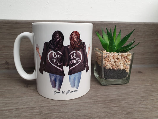 Personalised 2 best friends mug cup, friendship mug, bestie mug, 11oz